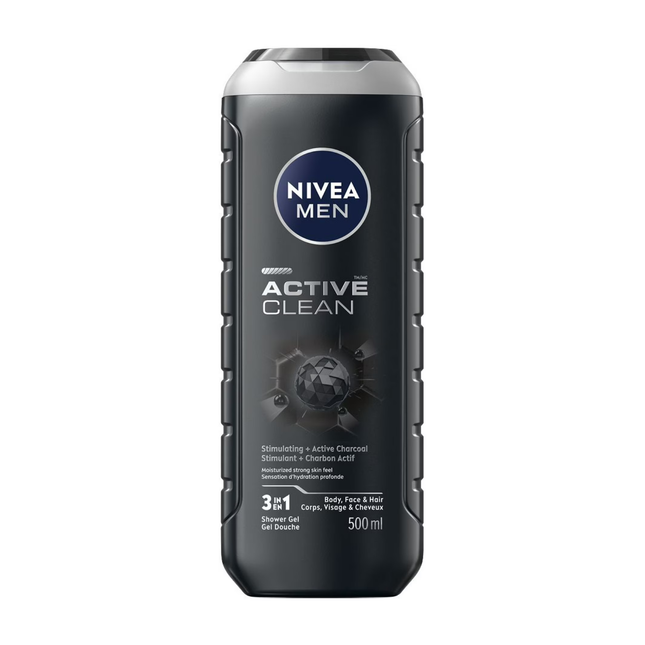 Nivea - Men Active Clean Gel Douche au Charbon Actif | 500 ml