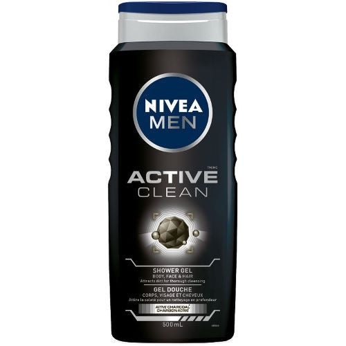 Nivea Men Active Clean Gel douche au charbon actif | 500 ml