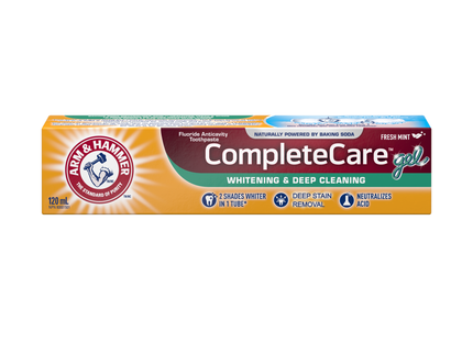 Arm &amp; Hammer - Dentifrice Complete Care Gel blanchissant et nettoyant en profondeur, Menthe fraîche | 120 ml