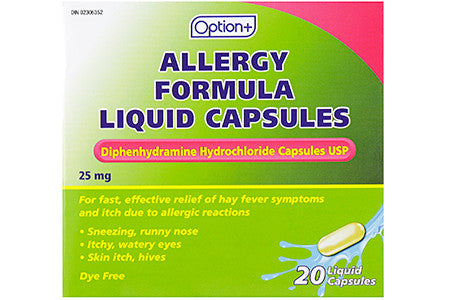 Option+ Allergy Formula Liquid Capsules | 20 Capsules