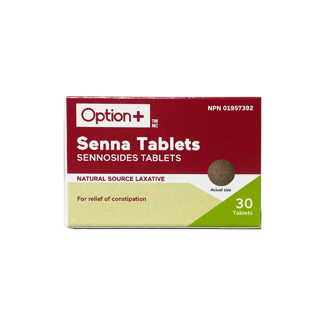Option+ Senna Tablets Natural Source Laxative | 30 Tablets