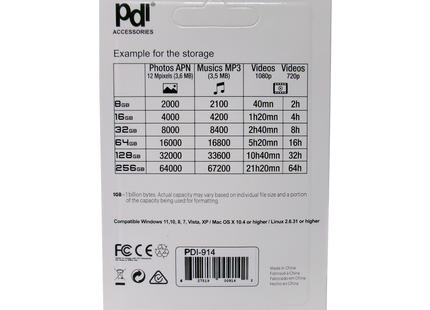 Pdi Accessories - Classic Swivel USB 2.0 Flash Drive | 128 GB