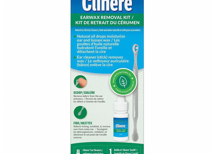 Clinere - Kit de suppression du cérumen | 4 Nettoyeurs d'oreilles + 1 Bouteille