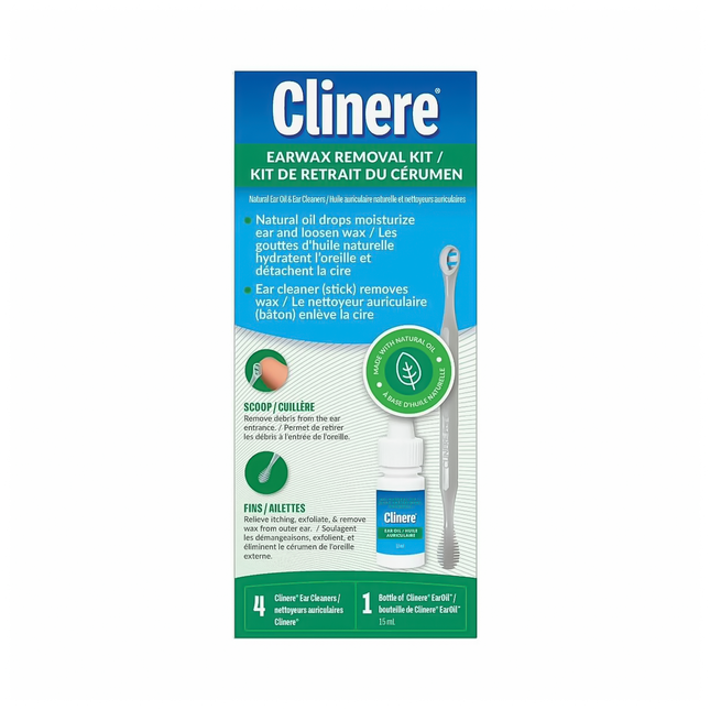 Clinere - Earwax Removal Kit | 4 Ear Cleaners + 1 Bottle