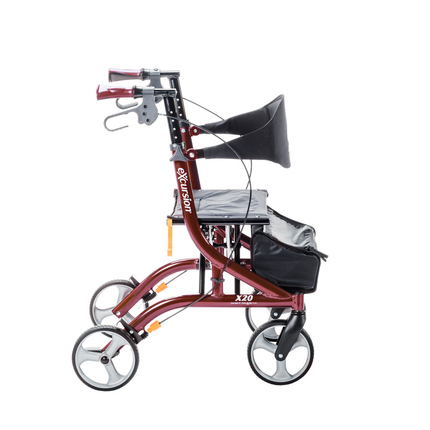Déambulateur pliant latéral léger Airgo eXcursion X20 de Drive