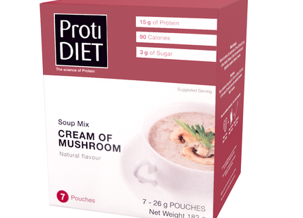 ProtiDiet - High Protein Cream of Mushroom Soup Mix | 7 x 182 g