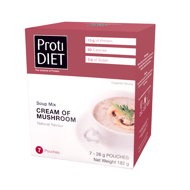 ProtiDiet - High Protein Cream of Mushroom Soup Mix | 7 x 182 g