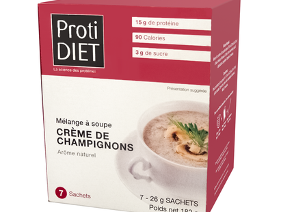 ProtiDiet - High Protein Cream of Mushroom Soup Mix | 7 x 182 g