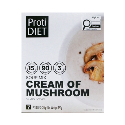 ProtiDiet - High Protein Cream of Mushroom Soup Mix | 7 x 26 g