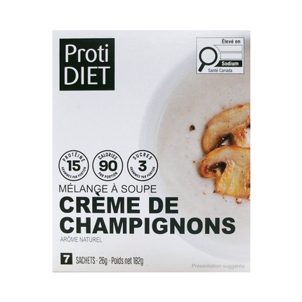 ProtiDiet - High Protein Cream of Mushroom Soup Mix | 7 x 26 g