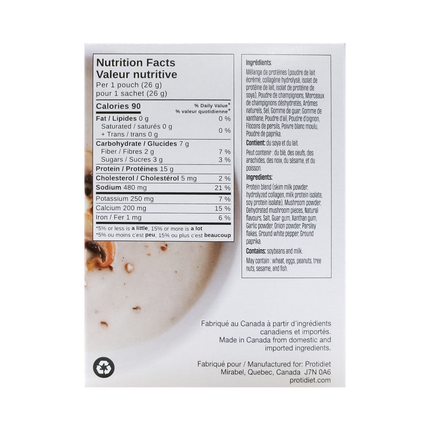 ProtiDiet - High Protein Cream of Mushroom Soup Mix | 7 x 26 g