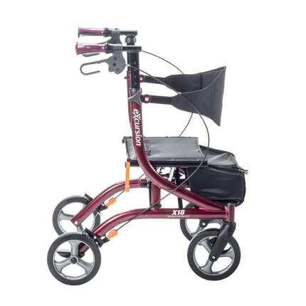 Drive - Airgo eXcursion X18 Lightweight Side-fold Rollator Hemi Height, Cranberry