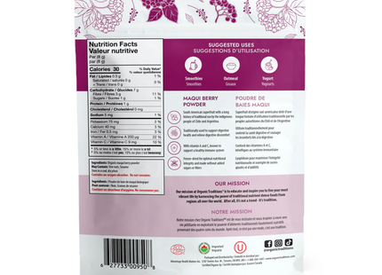 Organic Traditions - Poudre de baies de maqui | 100 g