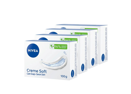 Nivea - Cream Soft Care Soap Bars | 4x 100 g