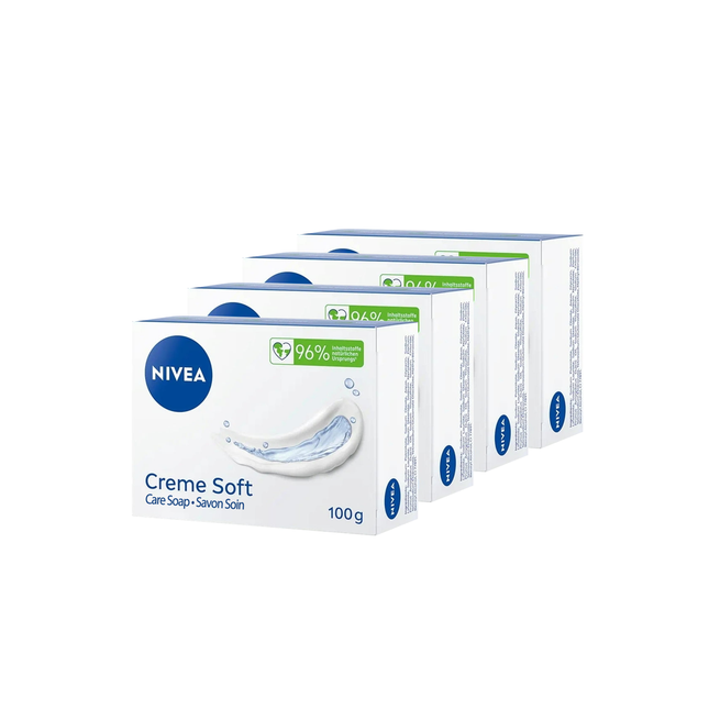 Nivea - Cream Soft Care Soap Bars | 4x 100 g