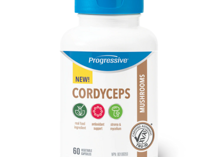 Progressive - Cordyceps - Mushroom Supplement | 60 Vegetable Capsules
