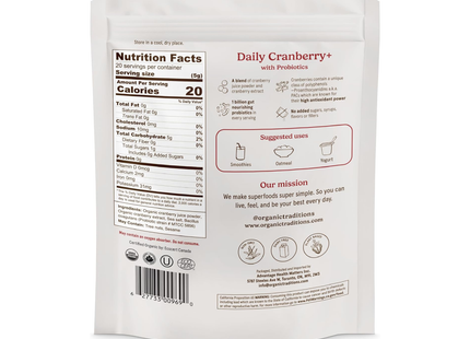 Traditions biologiques - Canneberges quotidiennes + | 100 g