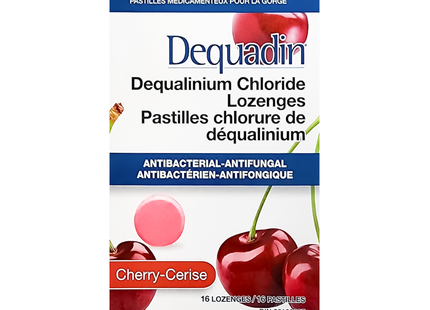 Dequadin - Antibacterial Dequalinium Chloride Throat Lozenges, Cherry | 16 Lozenges