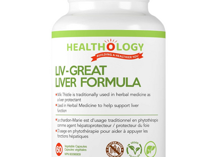 Healthology - Liv-Great Liver Formula | 60Vegetable Capsules*