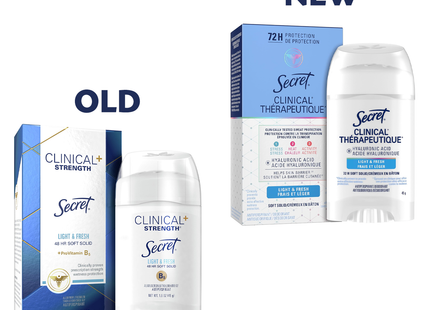 Secret - Clinical 72H Antiperspirant with Hyaluronic Acid, Light & Fresh | 45 g