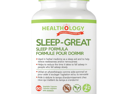 Healthology - Sleep Great Sleep Formula | 60 Vegetable Capsules