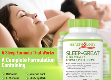 Healthology - Sleep Great Sleep Formula | 60 Vegetable Capsules