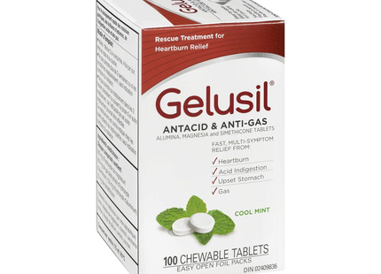 Gelusil - Antacid & Anti-Gas, Cool Mint | 100 Tablets