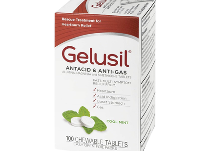 Gelusil - Antacid & Anti-Gas, Cool Mint | 100 Tablets