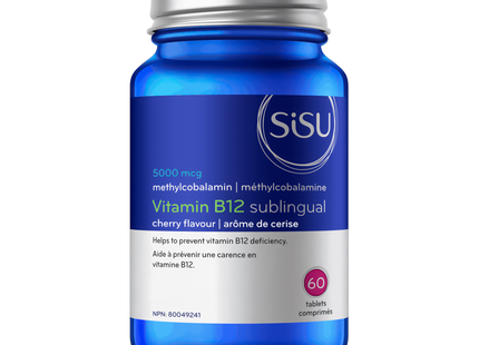 Sisu - Vitamin B12 Methylcobalamin 5000 mcg, Cherry Flavour | 60 Sublingual Tablets