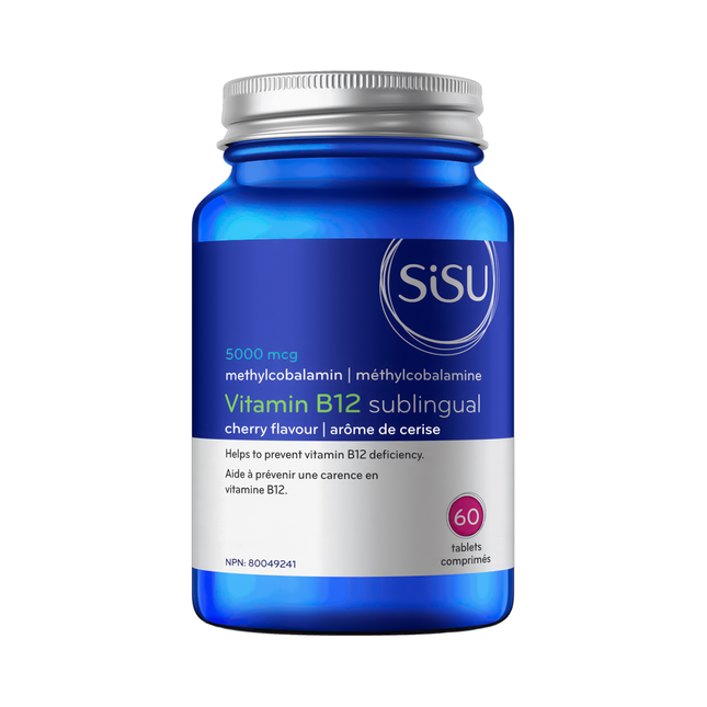 Sisu - Vitamin B12 Methylcobalamin 5000 mcg, Cherry Flavour | 60 Sublingual Tablets