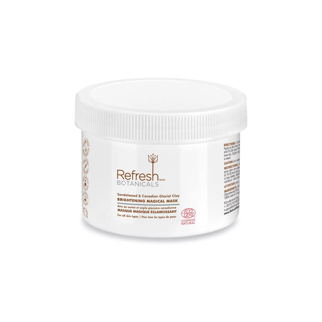 Refresh Botanicals - Masque facial éclaircissant - Bois de santal et argile glaciaire canadienne | 200 g