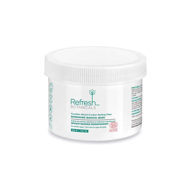 Refresh Botanicals - Masque magique rafraîchissant - Argiles curatives glaciaires et indiennes canadiennes | 200 g