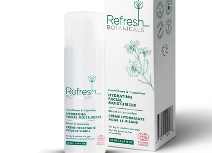 Refresh Botanicals - Hydrating Facial Moisturizer - Cornflower & Cucumber | 50 mL