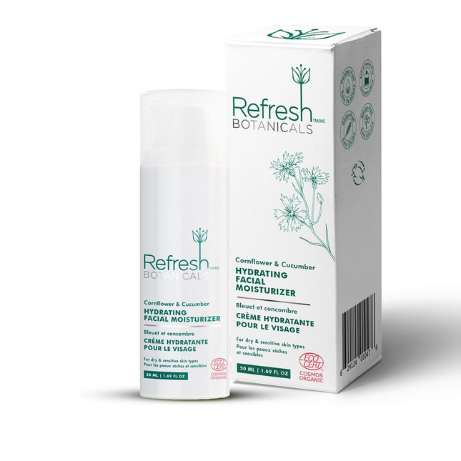 Refresh Botanicals - Hydrating Facial Moisturizer - Cornflower & Cucumber | 50 mL