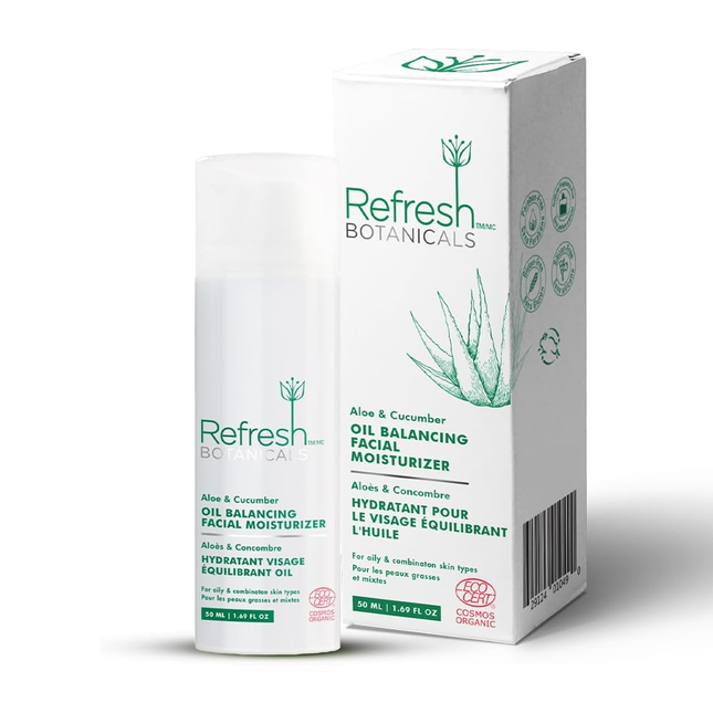 Refresh Botanicals - Hydratant pour le visage équilibrant l'huile - Aloe et concombre | 50 ml