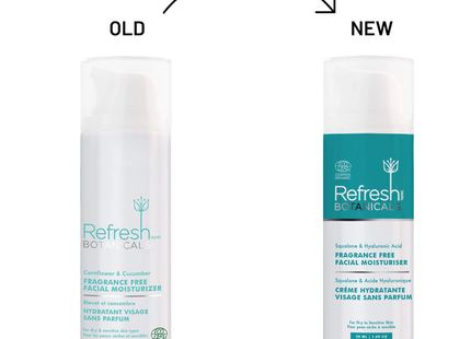 Refresh Botanicals - Fragrance Free Facial Moisturizer with Cornflower & Cucumber | 50 mL