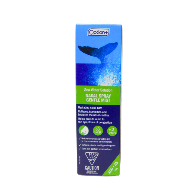 Option+ Sea Water Solution Nasal Spray Gentle Mist | 135 ml