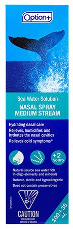 Option+ Sea Water Solution Nasal Spray Medium Stream | 135 ml