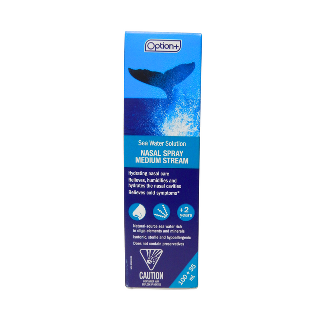 Option+ Solution d'Eau de Mer Spray Nasal Jet Moyen | 135 ml