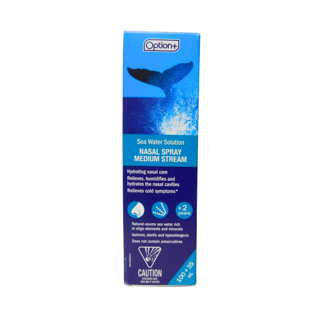 Option+ Sea Water Solution Nasal Spray Medium Stream | 135 ml