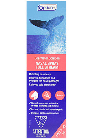 Option+ Solution d'eau de mer Spray nasal à jet complet | 135 ml