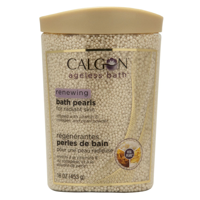 Calgon - Perles de bain régénérantes pour une peau radieuse avec vitamine E, collagène et pouvoir perlé | 453g 