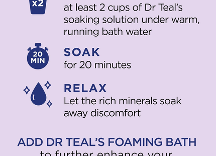 Dr Teal's - Soothe & Sleep Pure Epsom Salt Lavender Soaking Solution | 1.36 kg