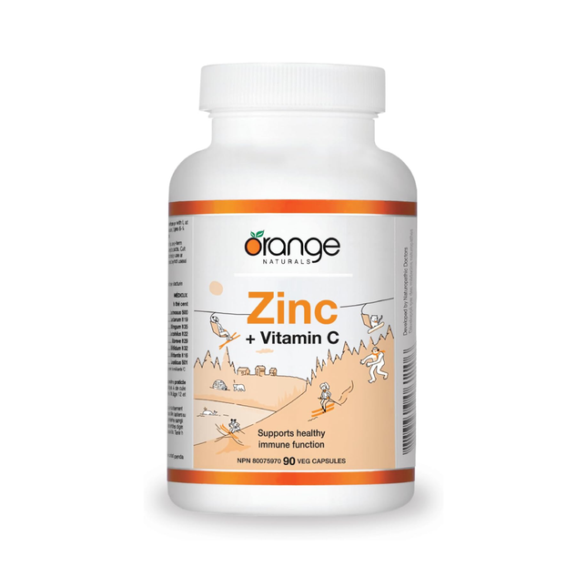 Orange Naturals - Zinc + Vitamin C 50 mg | 90 Capsules