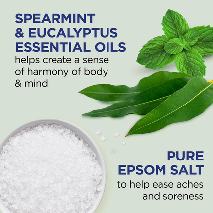 Dr Teal's - Solution de trempage au sel d'Epsom pur Relax & Relief à l'eucalyptus et à la menthe verte | 1,36 kg