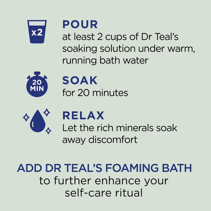 Dr Teal's - Solution de trempage au sel d'Epsom pur Relax & Relief à l'eucalyptus et à la menthe verte | 1,36 kg