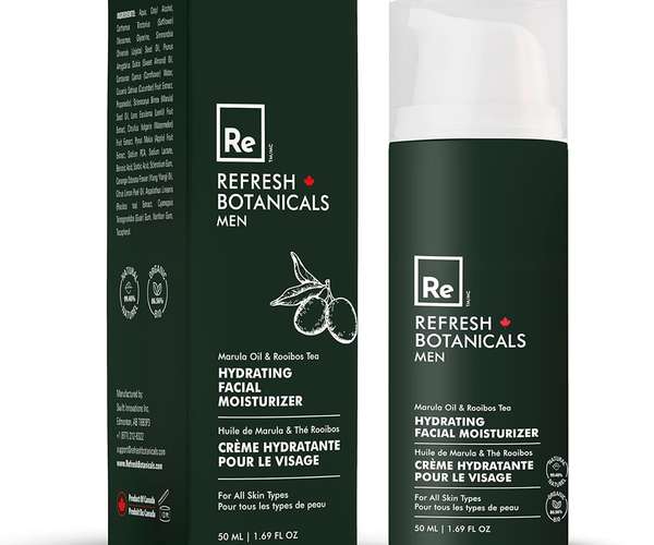 Refresh Botanicals - Men Hydrating Facial Moisturizer - Marula Oil & R ...