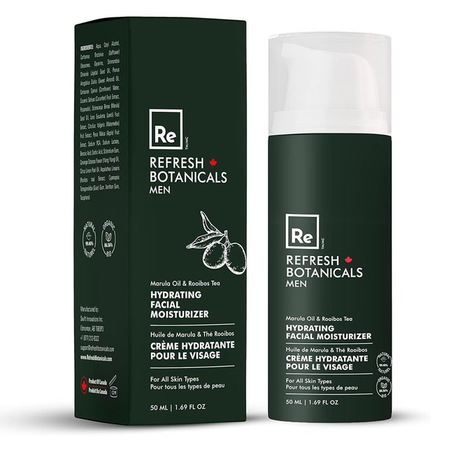 Refresh Botanicals - Hydratant pour le visage pour hommes - Huile de marula et thé Rooibos | 50 ml