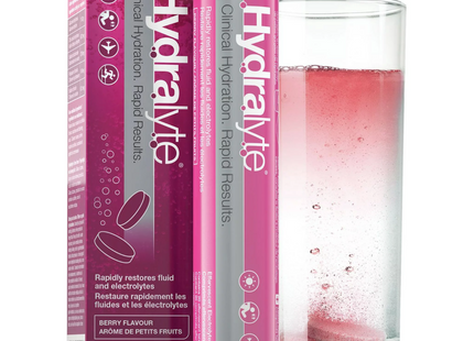 Hydralyte - Clinical Hydration Effervescent Electrolyte Tablets - Berry Flavour | 20 Tablets