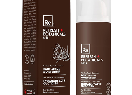 Refresh Botanicals - Hydratant actif quotidien pour hommes - Thé Rooibos et concombre | 50 ml